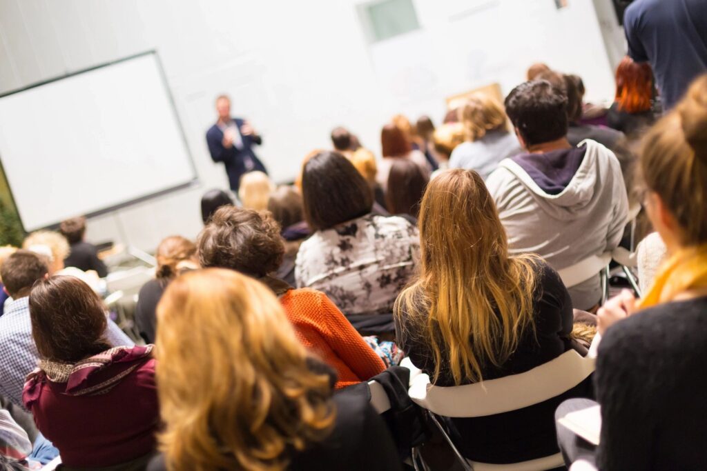 Consultant providing training to staff